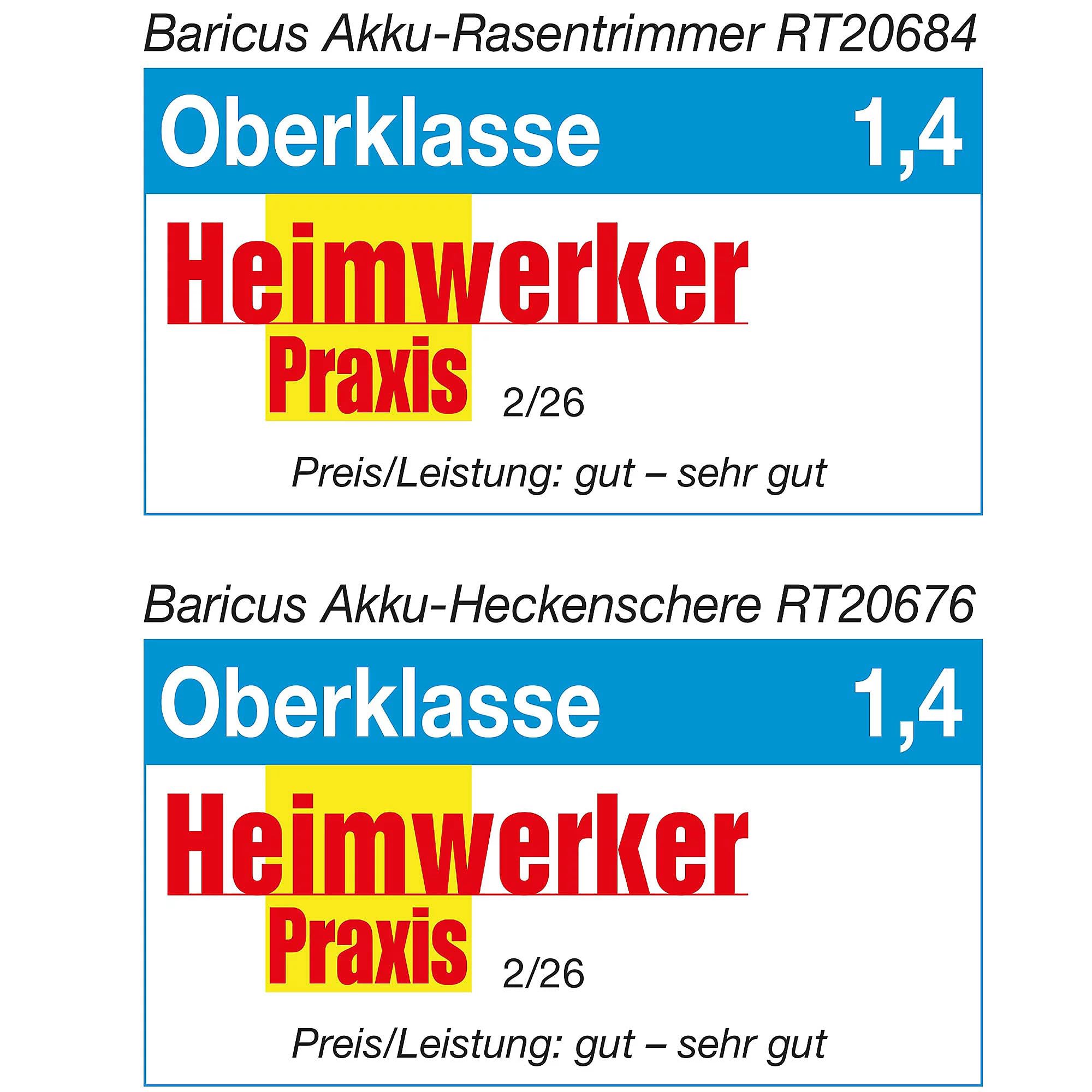 BARICUS Akku Heckenschere & Rasentrimmer 18V Brushless Display B-Ware | Brushless · Digital Display · 610 mm · Bis 24 mm Schnittstärke