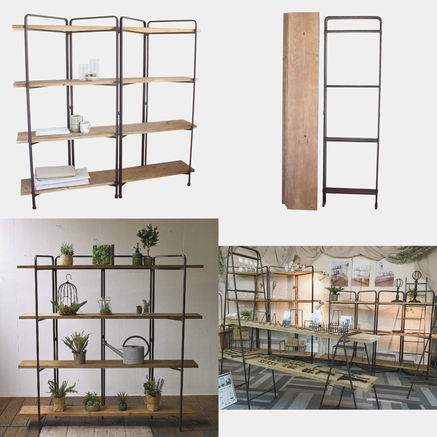 Amazon｜SPICE OF LIFE(スパイス) 4段ワイドシェルフ ジョセフアイアン 