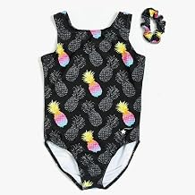 Destira Poppin Pineapple Womens Gymnastics Leotard, Black, Adult M