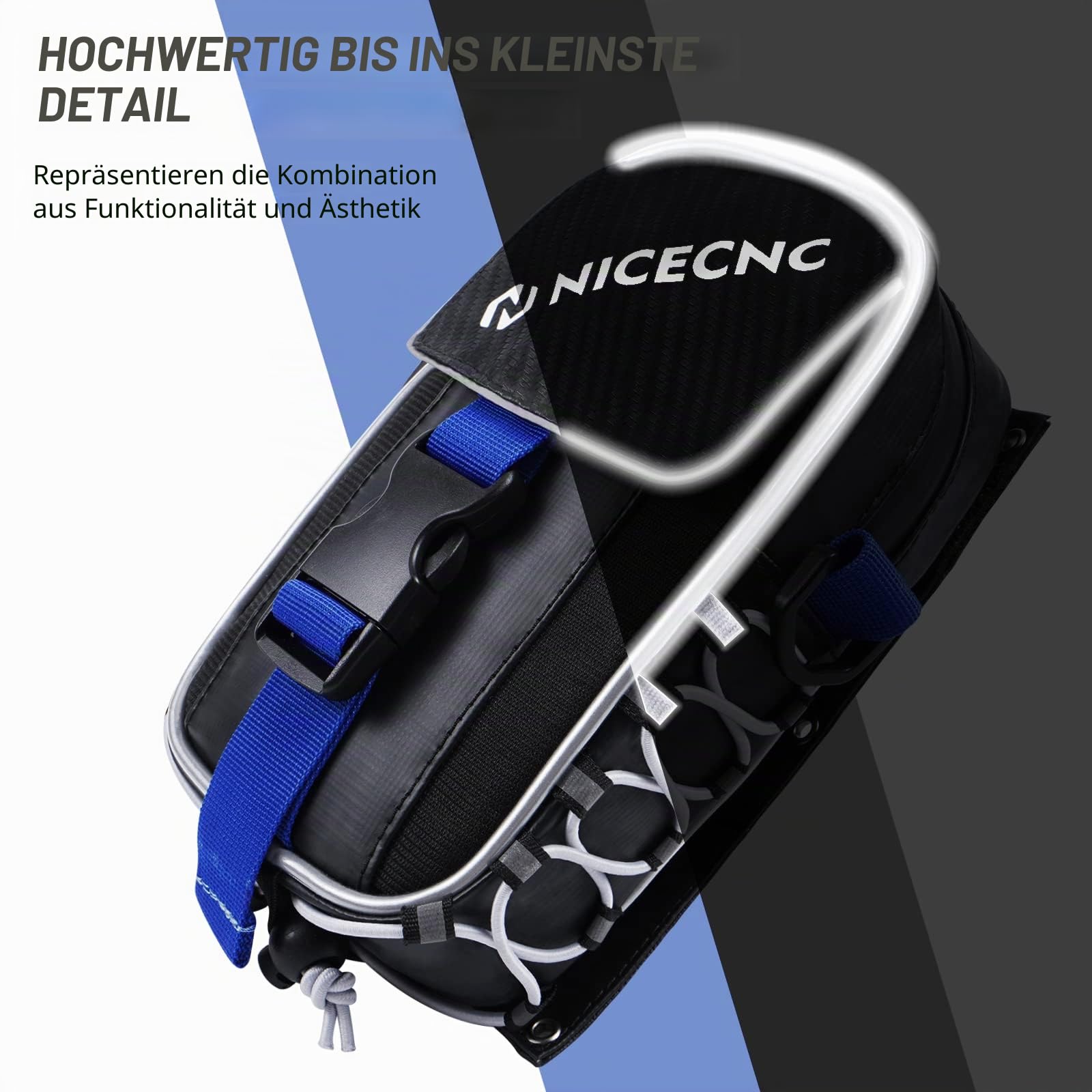 NICECNC Raptor 700 Fender Bag ATV Aufbewahrungstasche PVC Stoff Werkzeug Aufbewahrungstasche Reflektierender Streifen Wasserabweisender Reißverschluss Compatible with Yamaha Raptor 700 ATV Zubehör