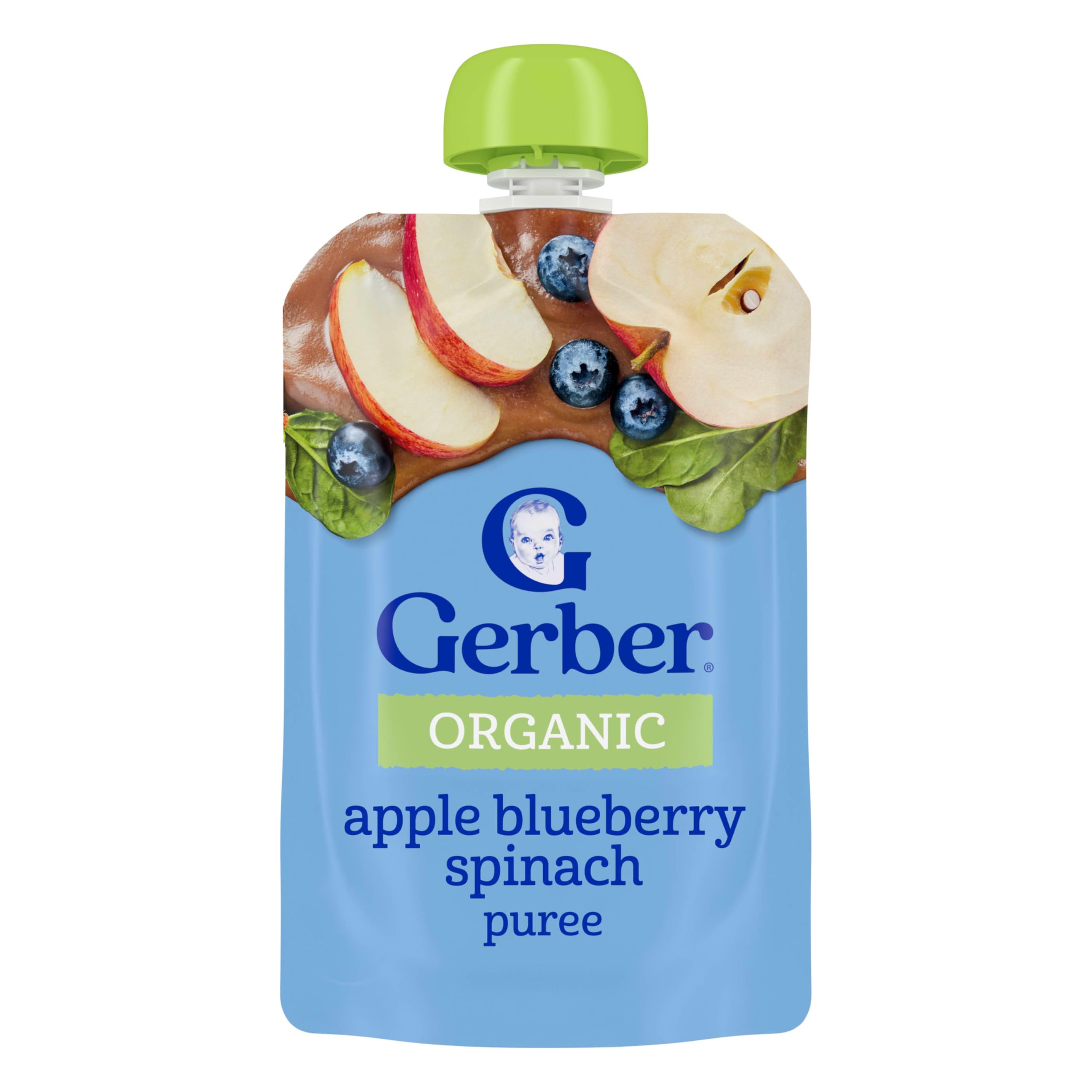 Gerber Organic 2nd Foods Baby Food Pouch in Apple Blueberry Spinach (99g)