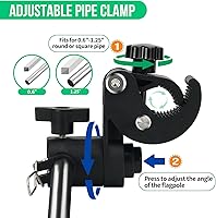 Vista 2 de Bastón de púlpito de barco de acero inoxidable para montaje en riel (7/8" - 1-1/4"), asta de bandera marina de yate de barco (1 unidad)