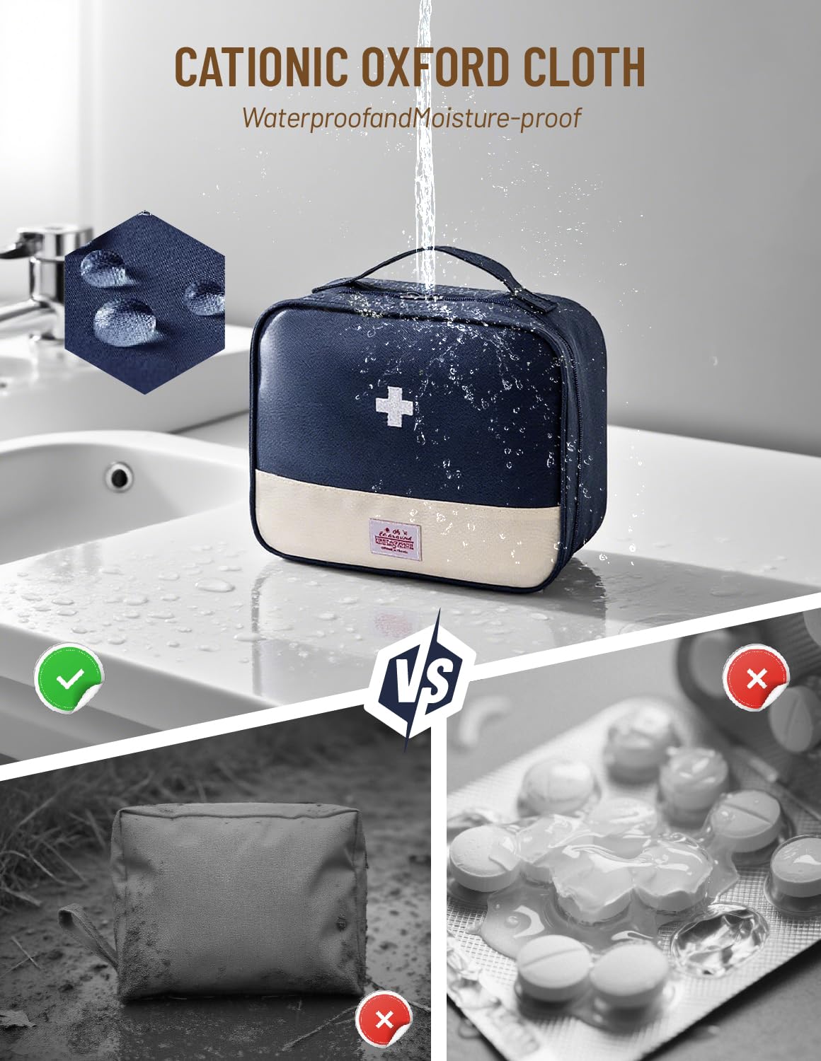 MIDINGCHA Boite Pharmacie, Set De 4 Trousse de Secours Vide, Boite Medicaments avec Compartiments, Rangement pour Maison, Bureau, Voyages