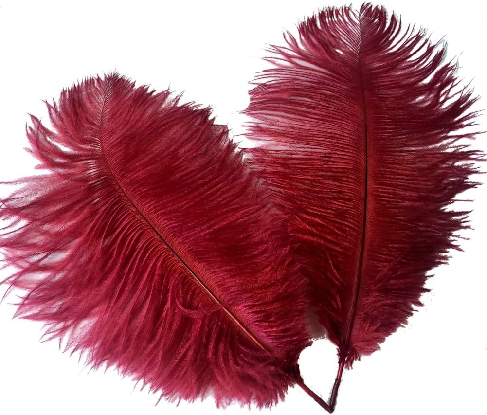 Sowder 16-18inch(40-45cm) Ostrich Feathers Plume for Wedding Centerpieces Home Decoration Pack of 10pcs (White)