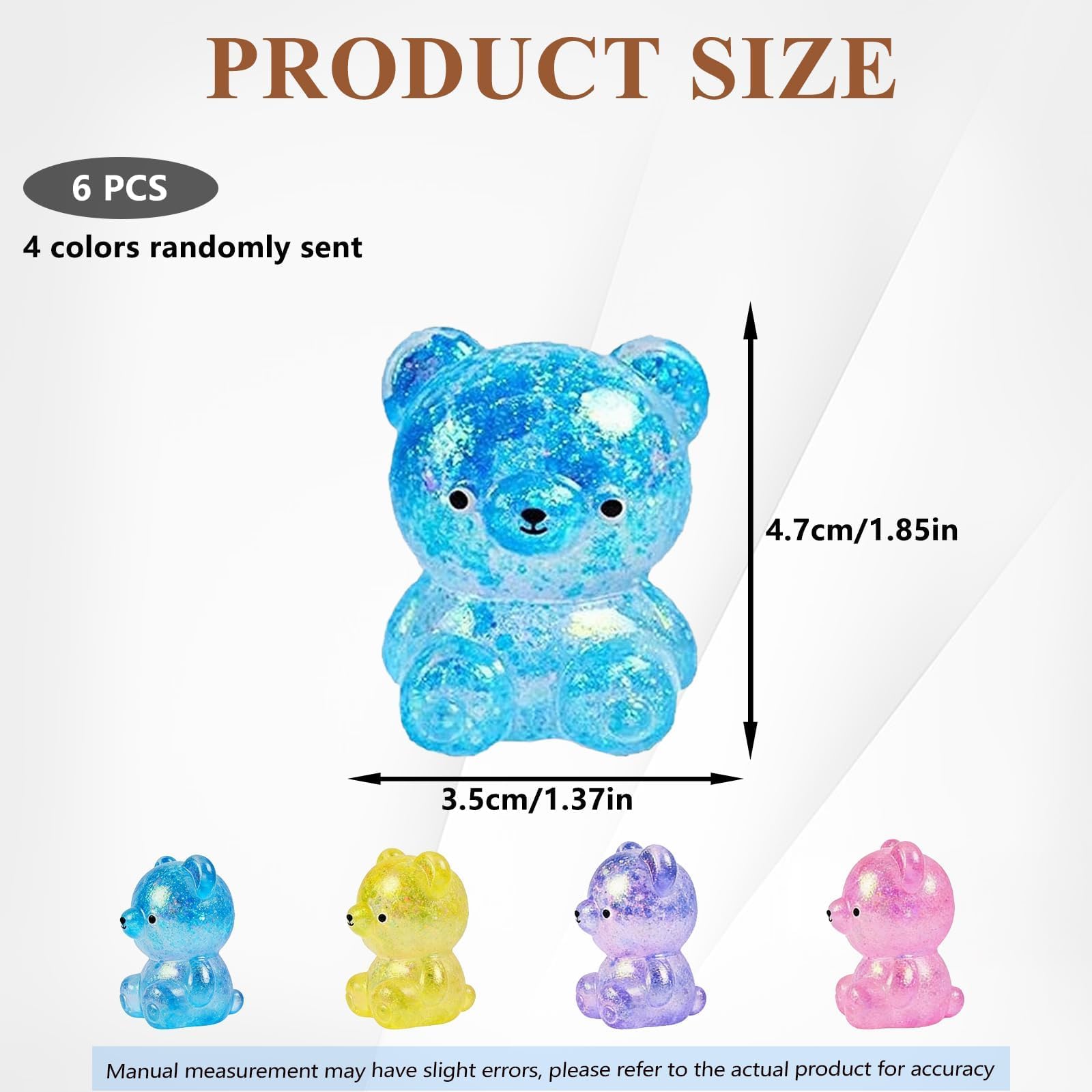 6 PCS Sugar Squishy Balls Little Bear Set, Sensory Squishy Toys - Image 2