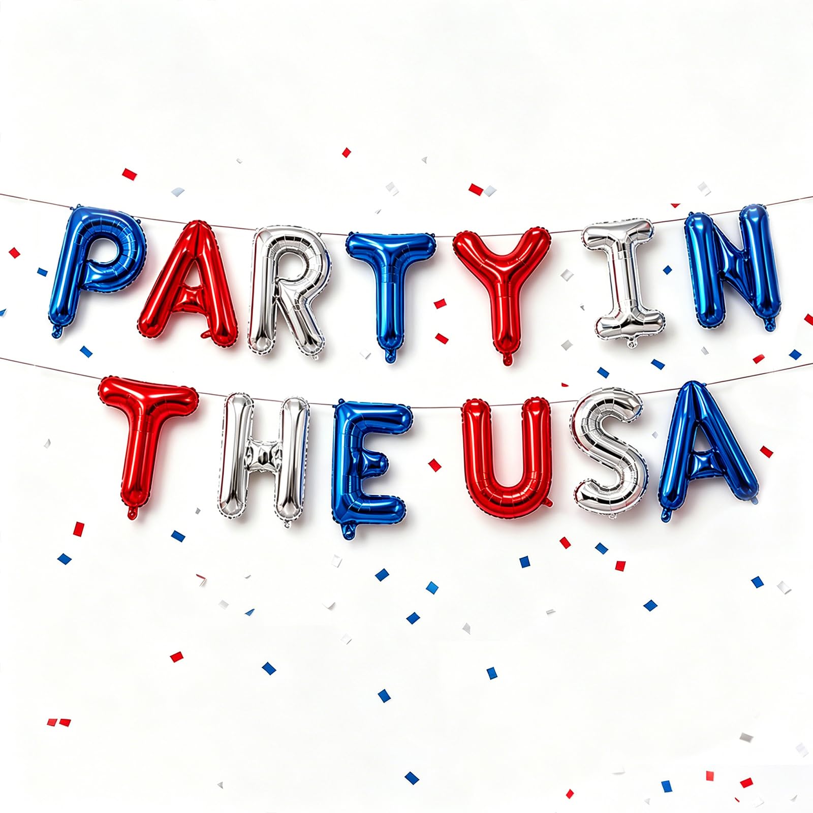 Photo 1 of 13Pcs Independence Day Balloon Set,Red White Blue Lettering Balloons,Suitable for July 4th, Memorial Day, Patriotic Decorations American Party supplies