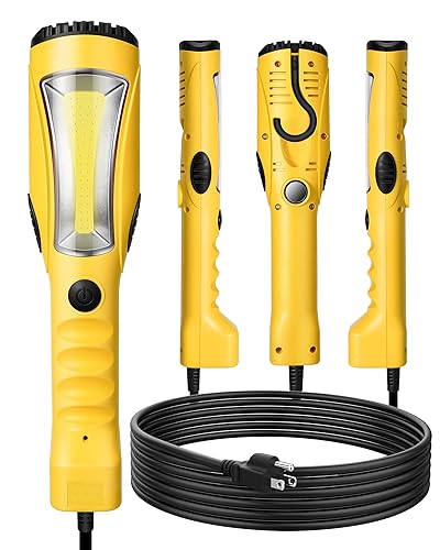 DEWENWILS LED Work Light, Underhood Work Lighting (15 feet), 1200LM, Trouble Light with Cord, Strong Magnet & Swivel Hook, Handheld Corded, for Garage, Workshop, Car Repair Scene, ETL Listed