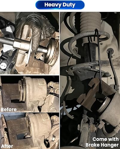 Miniatura 5 de ATPEAM Herramienta de compresión de pinza de freno de 24 piezas, kit de compresor de pinza de servicio pesado, herramienta de extensión de freno Azul