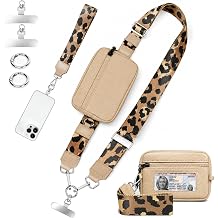 Phone Strap Crossbody with Wallet Adjustable Cell Phone Lanyard Detachable RFID Blocking Wristlet