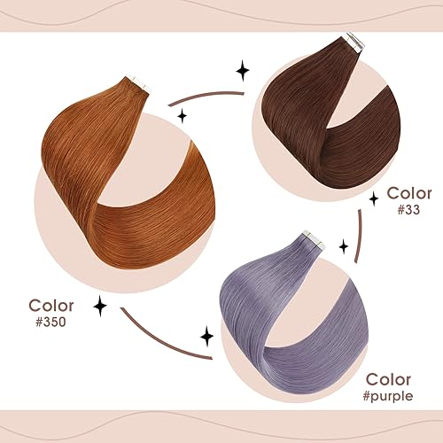 Miniatura 7 de Sunny - Extensiones de cabello humano con cinta adhesiva de cobre, extensiones de cabello humano con cinta de cobre, extensiones de cabello real
