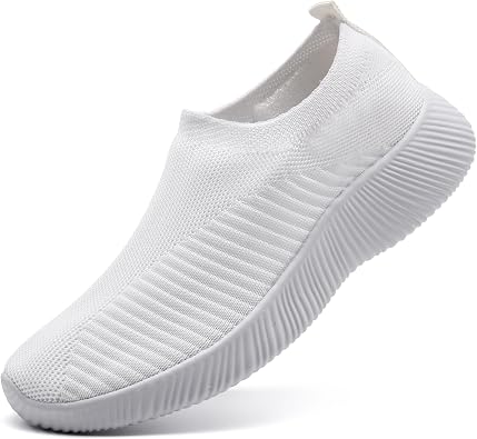 Women Walking Shoes Slip On Tennis Sneakers Non-Slip Gym Workout Mesh Casual Sock Trainers Breathable Lightweight Comfortable