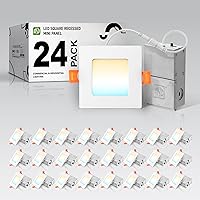 Vista 12 de ASD Iluminación empotrable cuadrada LED ultrafina de 3 pulgadas, bronce aceitado con 5 temperaturas de color, regulable, clasificación IC, brillo