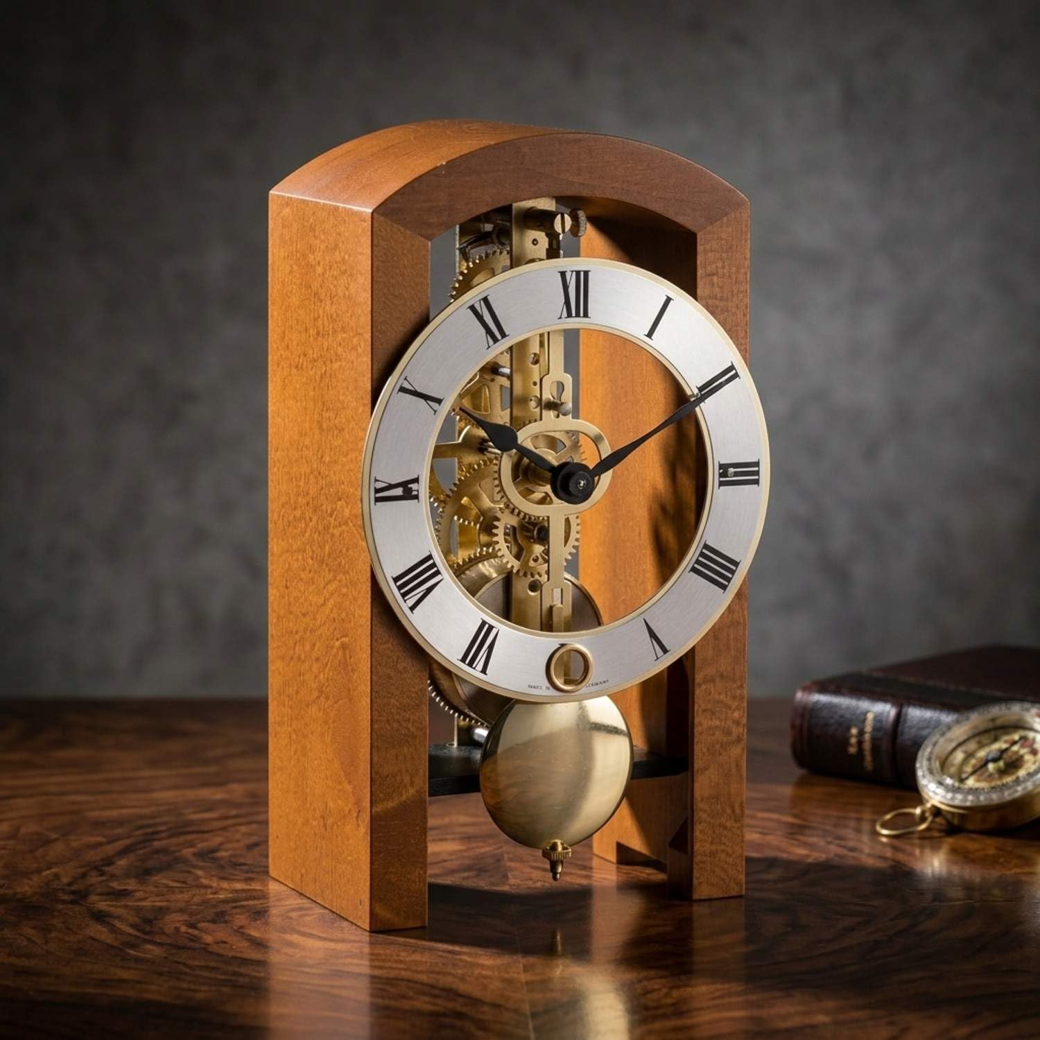 Hermle 23015-160721 - Reloj de Mesa, diseño de Esqueleto, Color Cerezo