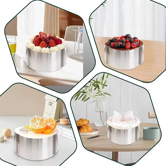 Adjustable Cake Ring 16-30cm, Cake Form, Stainless Steel Cake Ring High 15cm,Cooking Pastry Mould,Round Cake Molds for Baking Cooking Crumpets Eggs Pastry Desserts