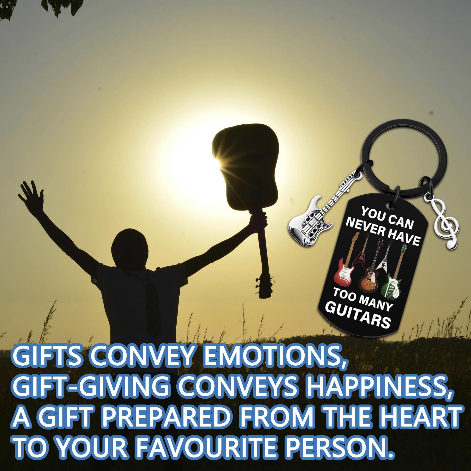 Guitar Gifts for Men Music Gift for Women Guitar Keychain Guitar Accessories Gift for Men Cool Gifts for Music Lovers Guitars Stuff Presents for Musicians