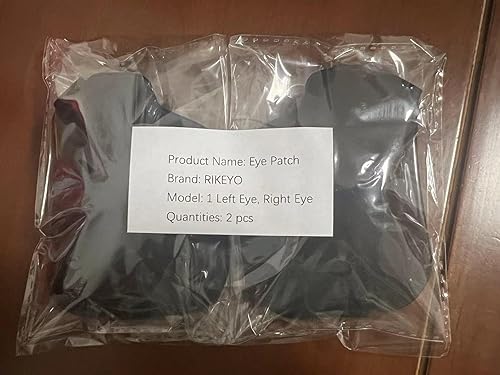Miniatura 8 de RIKEYO 2 parches oculares 3D para adultos, parche médico ajustable para ojos perezosos, negro grande (izquierdo y derecho)
