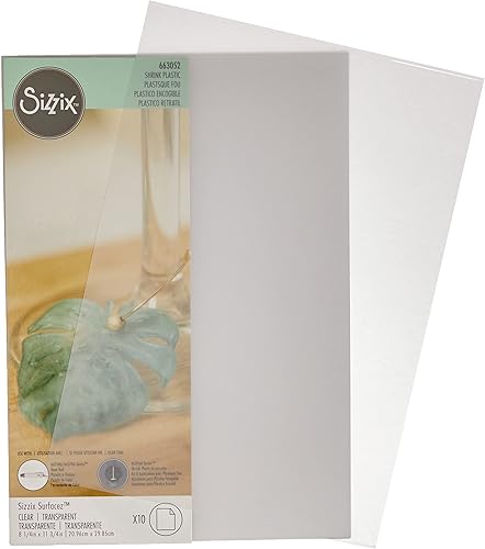 Miniatura 3 de Sizzix 10 unidades de plástico retráctil (A4 hojas), Surfacez-10PK, blanco esmerilado, paquete de 10, 8.3 x 2.9 x 0.4 in, troquelado, 8.3 x 2.9 x