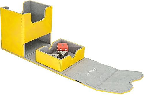 Miniatura 10 de Zoopin - Caja de cuero con contador de vida giratorio integrado, rojo para MTG, Yugioh, Pokeman, TES Legacy, Munchkins CCG Decks y también fichas