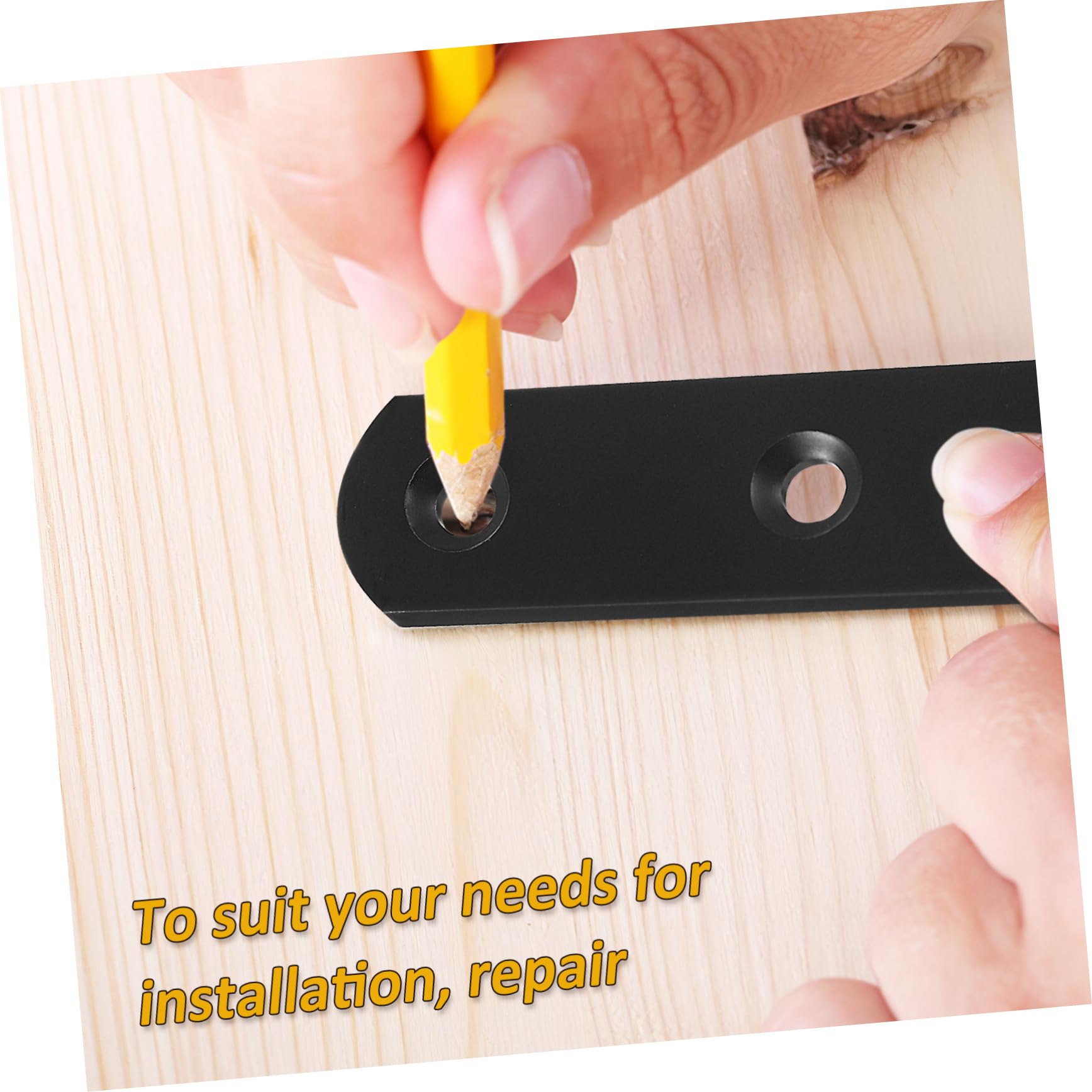 IWOWHERO 4-Pack Stainless Steel Flat Bar Metal Plates Straight Brace Fixing Brackets for Furniture