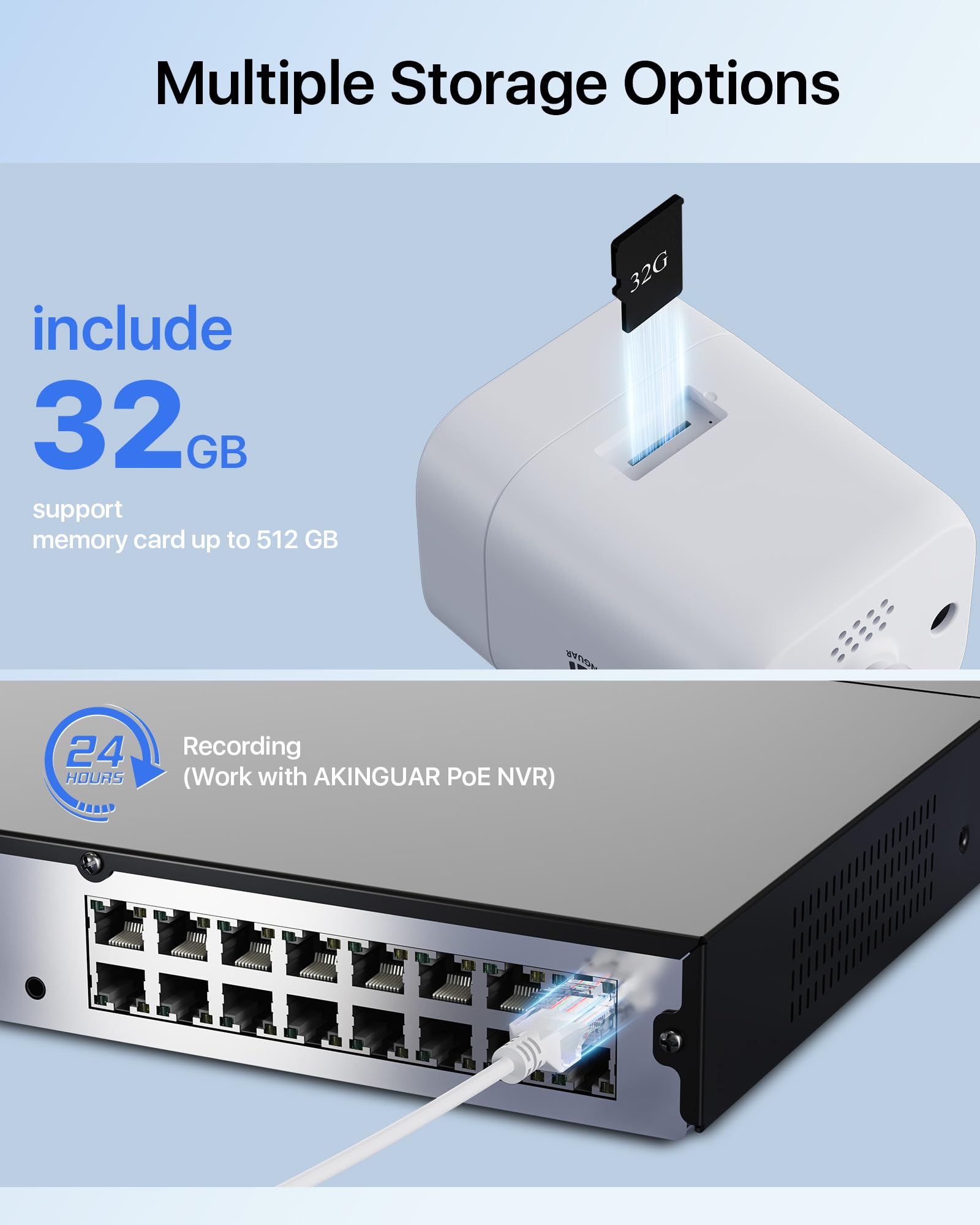 8MP Cámara Vigilancia PoE Exterior con Foco, Tarjeta Memoria 32GB | 4K UHD Cámara PoE Seguridad, Detección de Personas/Vehículos, Visión Nocturna en Color, Audio Bidireccional, Impermeable IP66