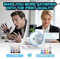 Vista 2 de greencycle Botella de tinta de repuesto 522 para tinta compatible con T522, funciona con impresoras ET-2803 ET-2800 ET-2720 ET-4800 ET-4700