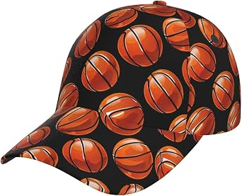 Basketball 2 Print Baseball Cap Classic Unisex Golf Dad Hat Adjustable Low Profile Breathable Sun Hat for Golf, Travel, Daily Wear Black