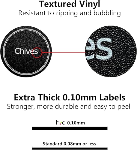 Miniatura 4 de Hayley Cherie Juego de etiquetas impresas 328 para especias y despensa, pizarra de vinilo pesado, calcomanías redondas impermeables de 1.5 pulgadas,