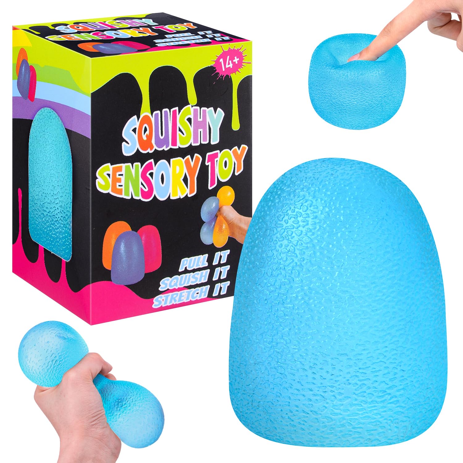 Squishy Fidget Toys, Stress Balls for Adults Kids, Textured Stress Cube & Sensory Balls for Anxiety Relief, Finger Exercise Ball Toys, Birthday Classroom Prize Party Favors
