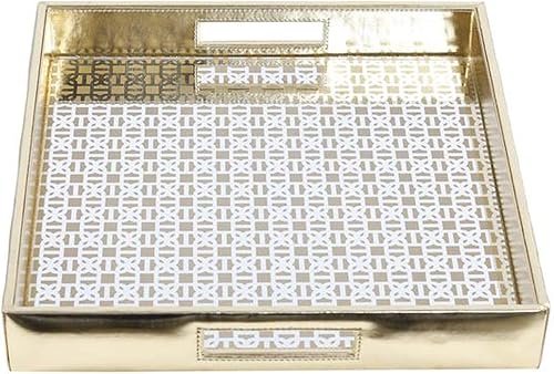 Miniatura 5 de Rely+ - Bandeja decorativa de piel sintética con espejo para servir  Mesa auxiliar y decoración otomana  Bandejas decorativas para el hogar, cocina