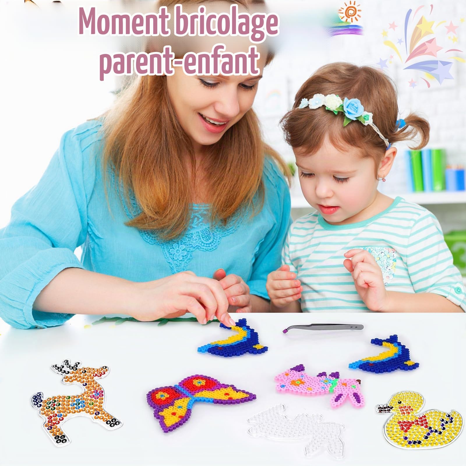 Set De 15 Plaques à Repasser 5 Mm – Modèles Transparents – Formes Animées – Bricolage Enfant – Motricité Et Créativité – Cadeau Idéal