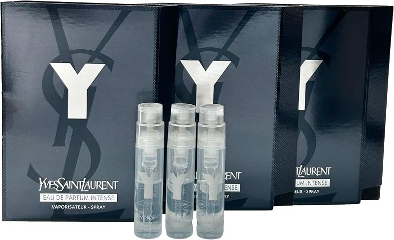 YSL Y INTENSE Men Sample Perfume EDP PARFUM INTENSE Spray Trial Size Partially Filled Vials 1.2 ml / 0.04 fl oz (set of 3) - 8430