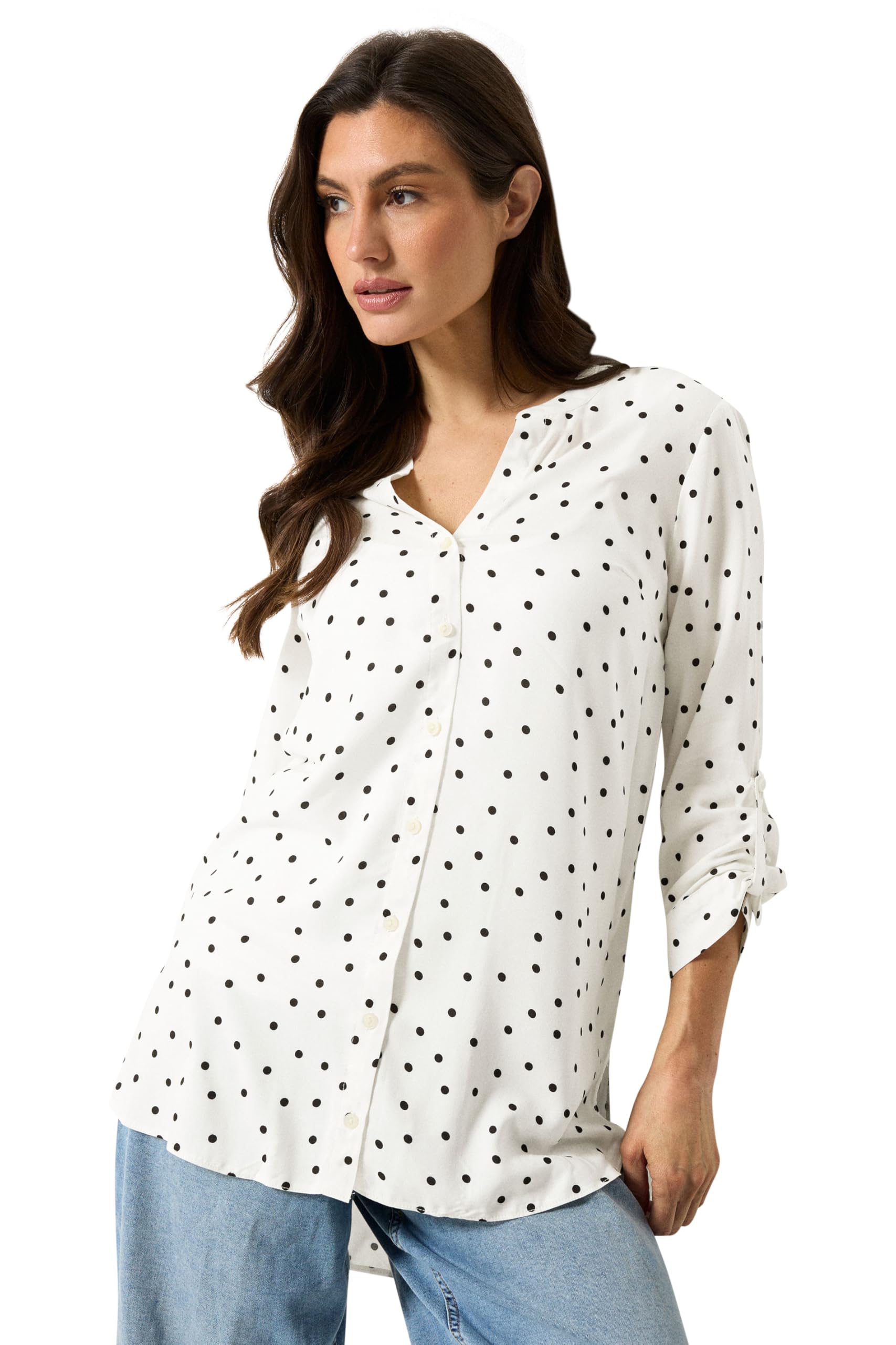 M&Co & Black Polka Dot Shirt - Women's