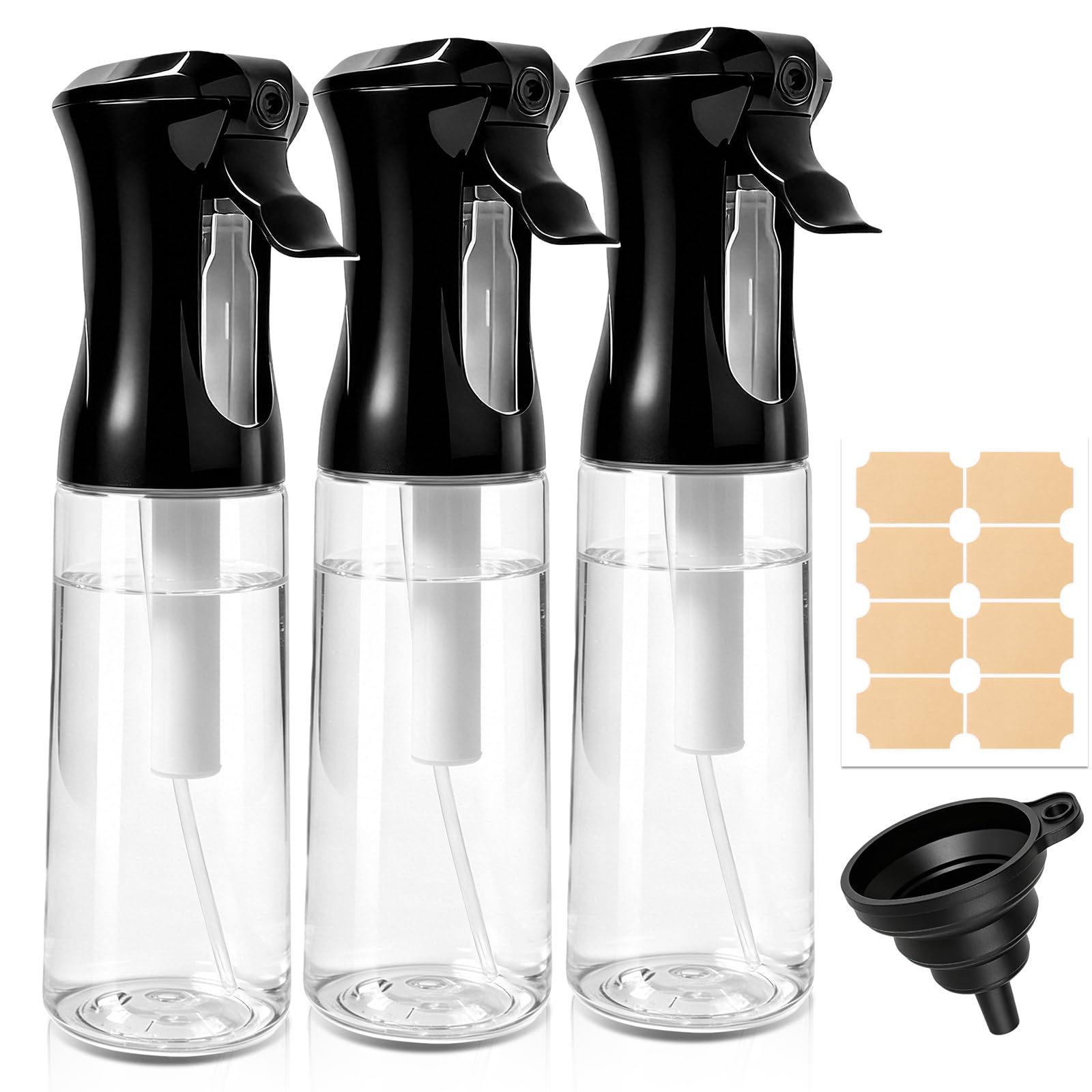BELICOO 3 Pack Spray Bottles 300ml Continuous Mist Transparent Spray Bottle