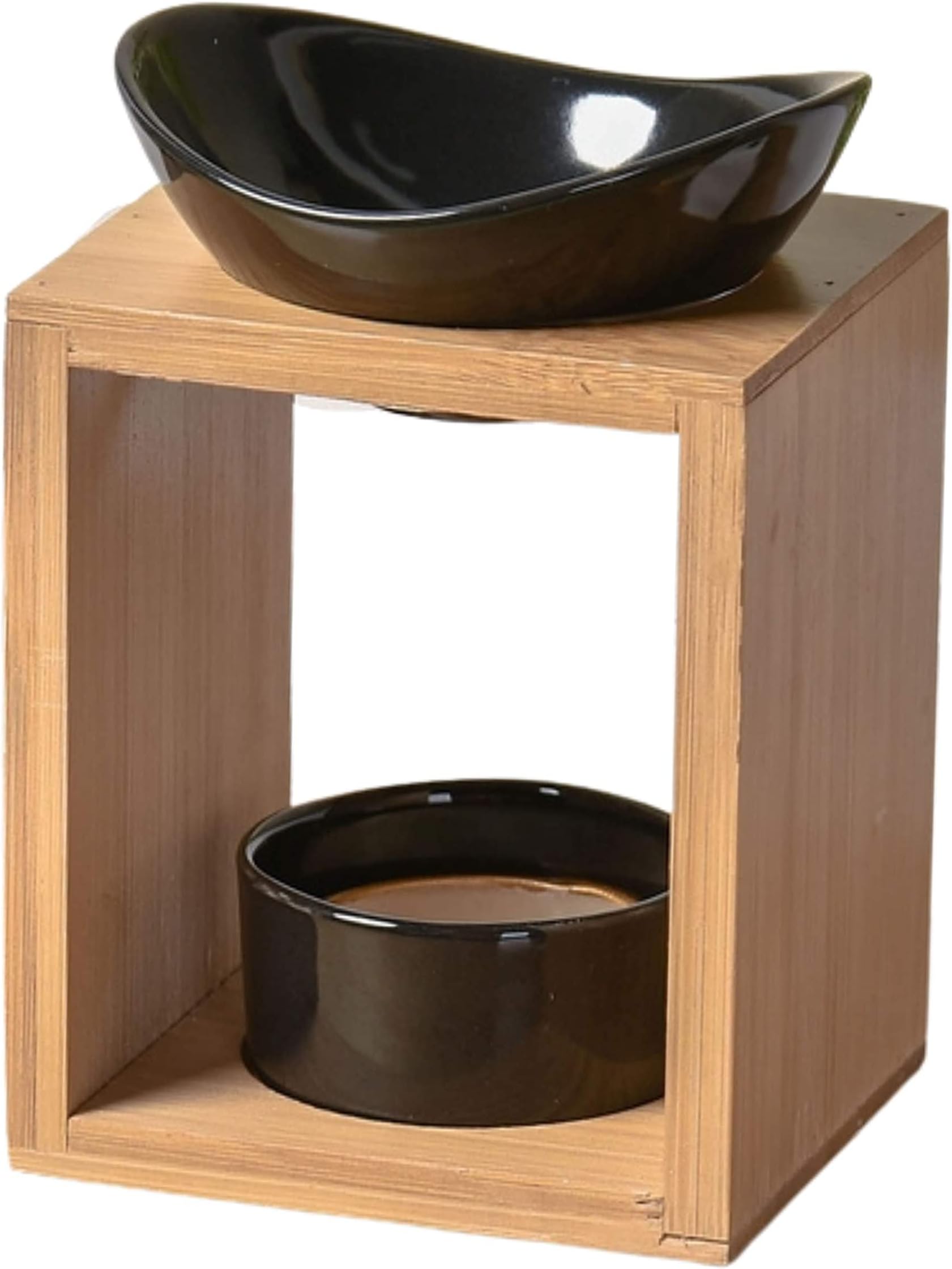 Bougeoir En Céramique Avec Cuillère - Brûleur à Cire Pour Bougies Et Huiles Essentielles - Design Tulipe (12.7x9.4x8.6cm) - 6