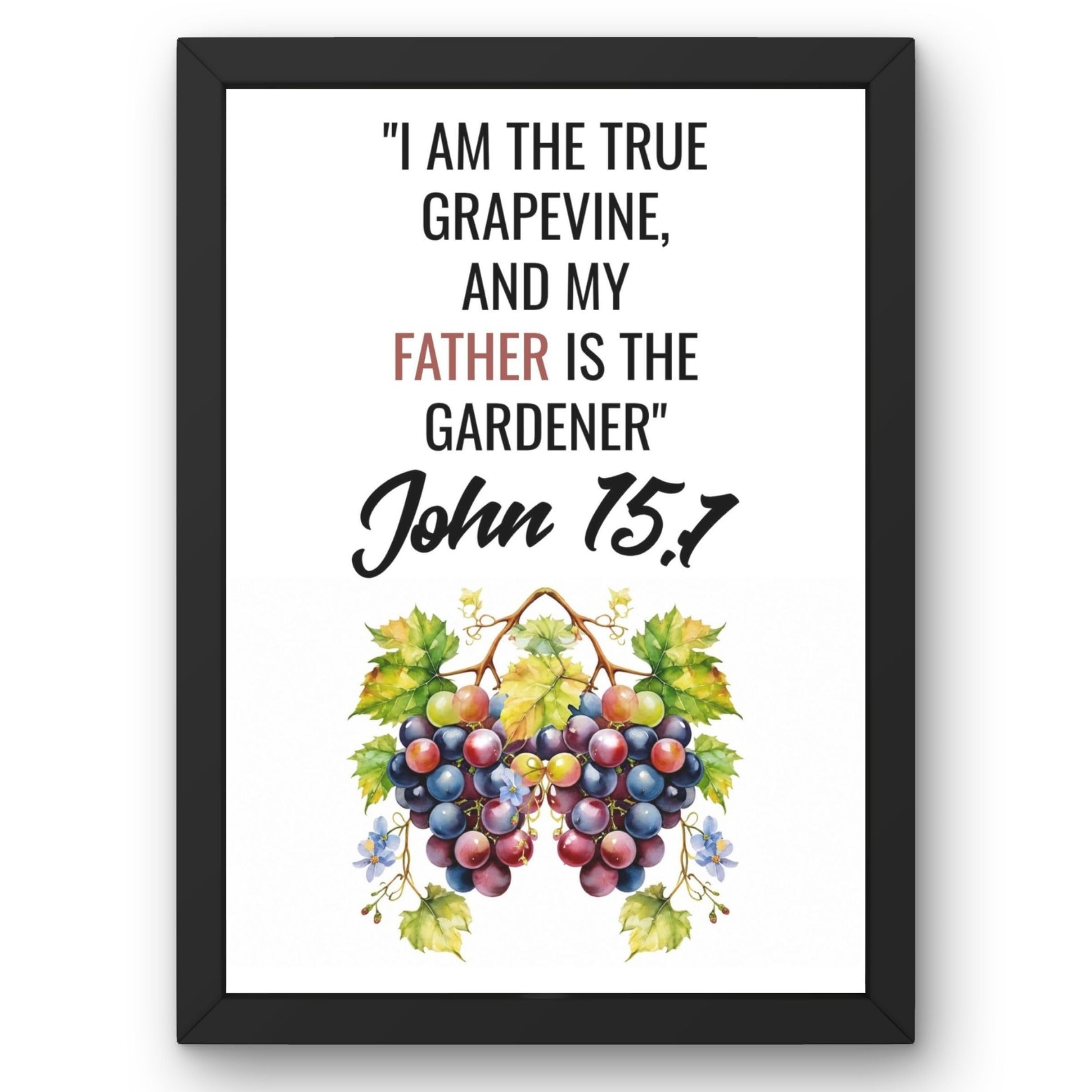 I Am the True Grapevine and My Father is the Gardener - Christian Scripture Quote Decor | Inspirational Religious Wall Hanging for Home, Prayer Room, Church & Office (13.6 x 10.2 Inch)-image-15