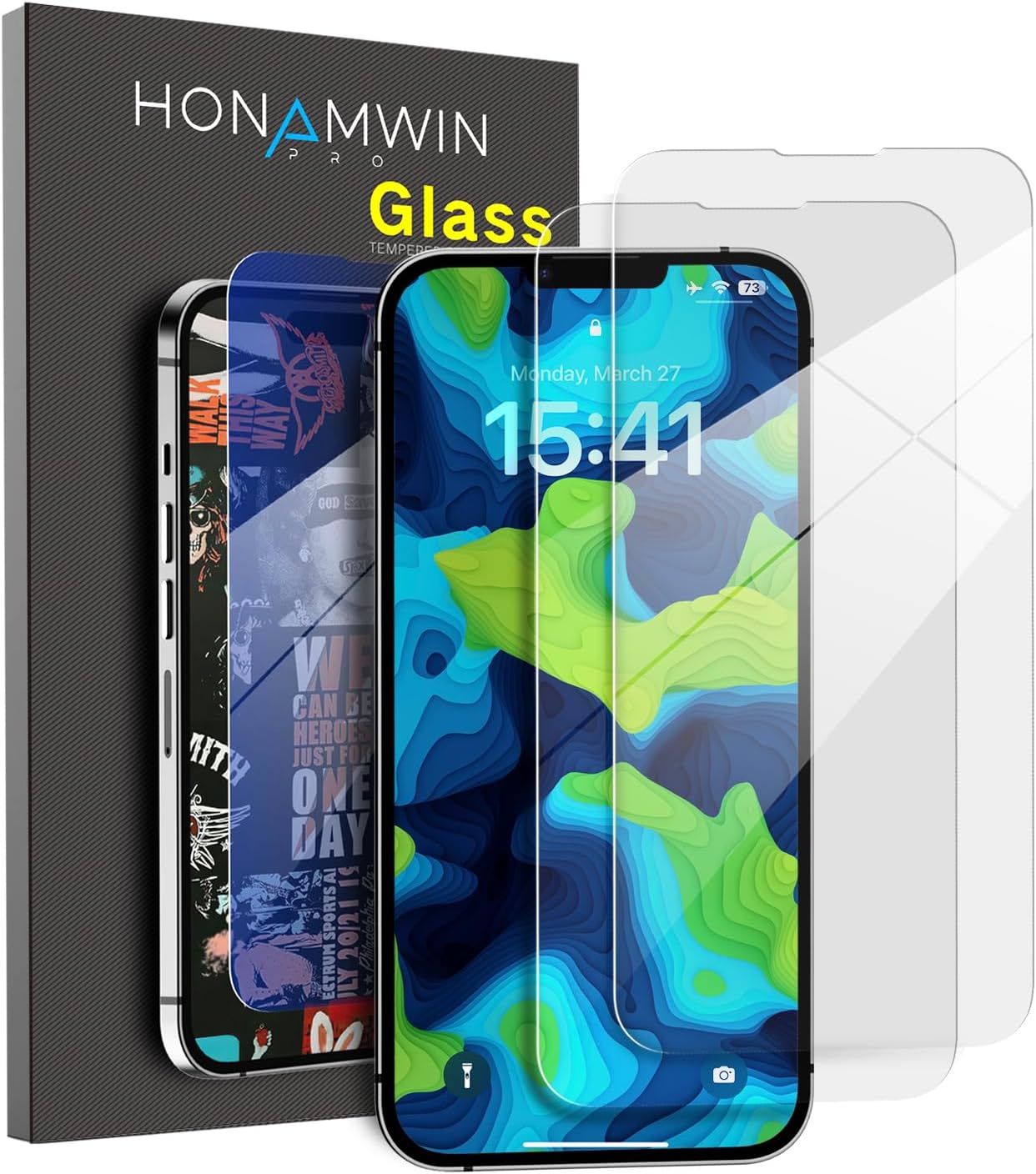 HONAMWINPRO Screen Protector for iPhone 13 Pro (6.1 inch) HD 9H 2 PACK