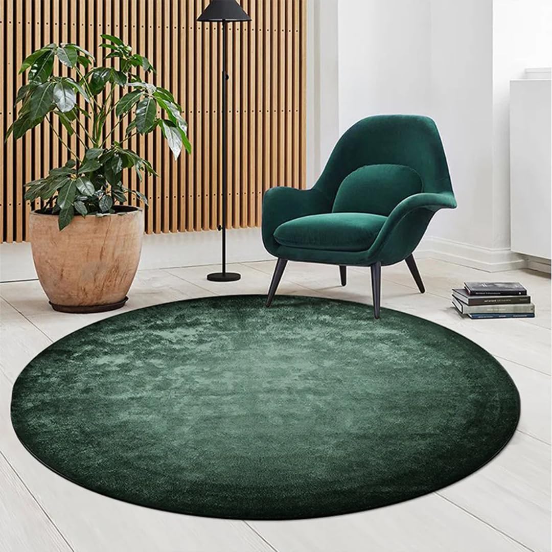 Grand tapis de chambre en peluche lavable rond 160 cm pour salon moderne