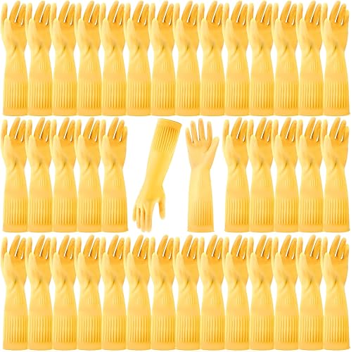 Zubebe 10 pares de guantes para lavar platos, guantes impermeables reutilizables de látex grueso para limpieza