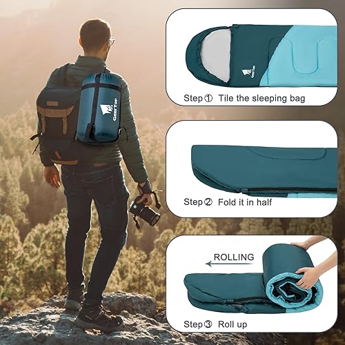 Miniatura 5 de GEERTOP Backpacking Sleeping Bag for Camping, Lightweight Sleeping Bags for Adults Kids Summer Warm Cold Weather Hiking Travel