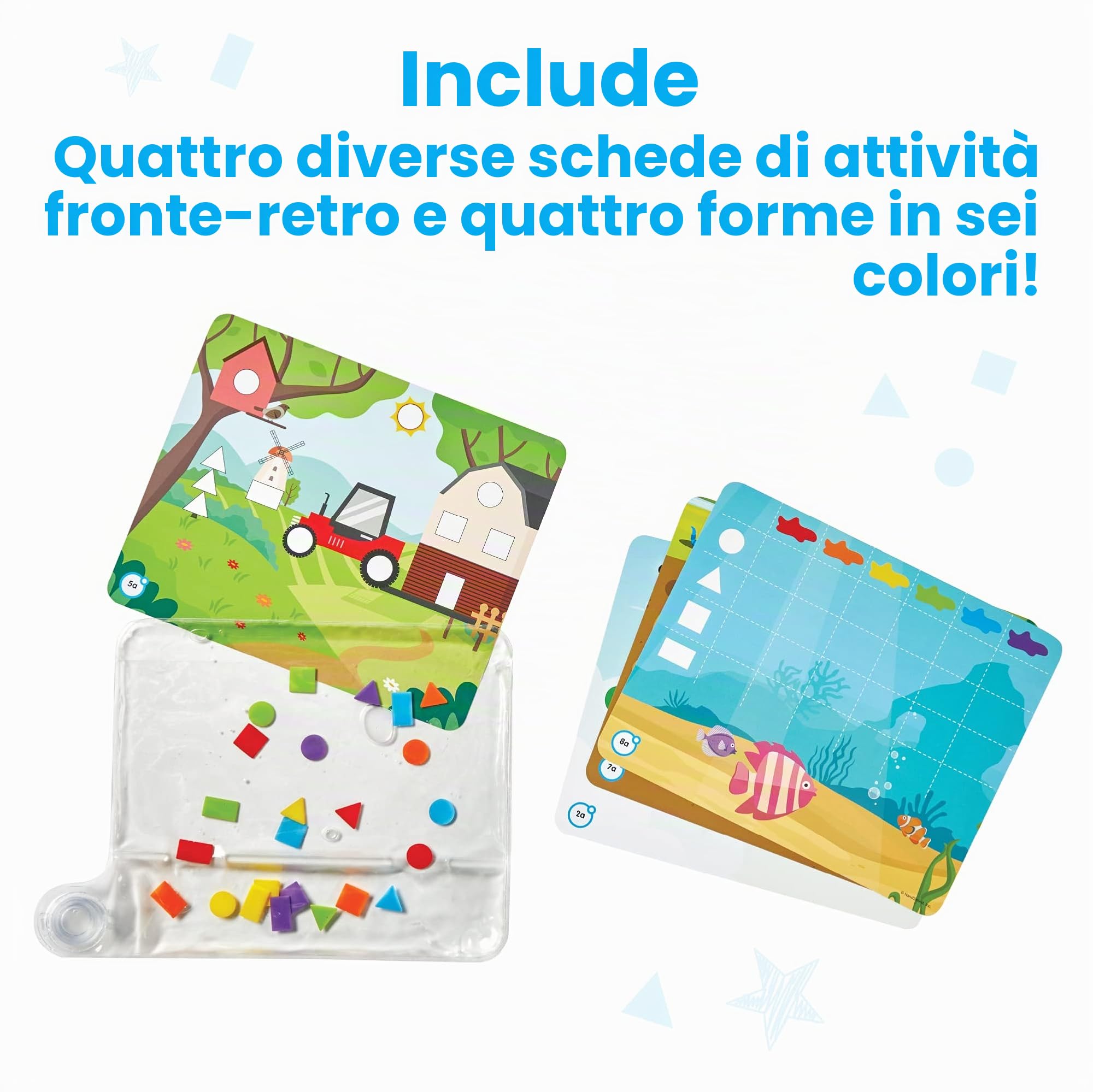 Learning Resources Cuscinetto Sensoriale Colori e Forme, Dai 3 Anni, Tappetino Riutilizzabile per Attività Tattile e Motricità Fine, Include 24 Forme e 8 Schede