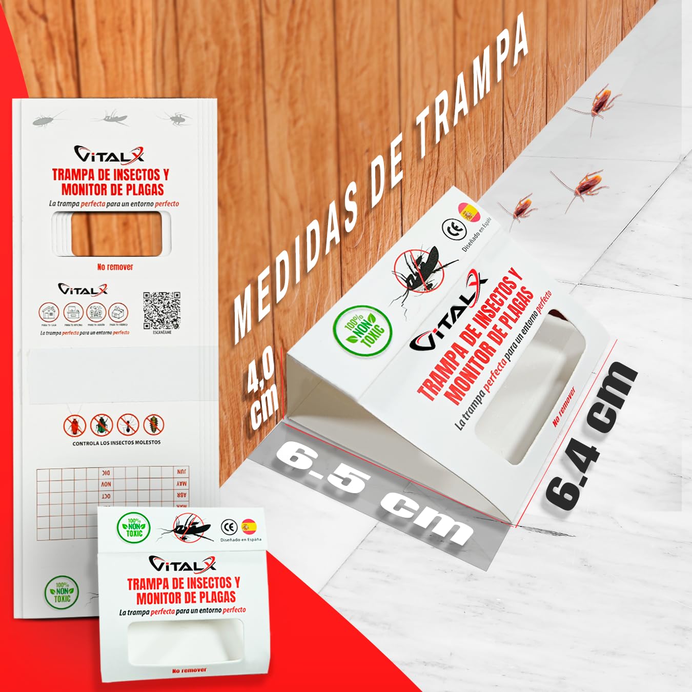 SÚPER Pack de 51 Piezas TRAMPAS CUCARACHAS + Olor a Cereza | Trampa ULTRADHESIVA | Anti Cucarachas | Lo Mejor para Eliminar Cucarachas | Trampa Insectos Profesional | Anti Insectos