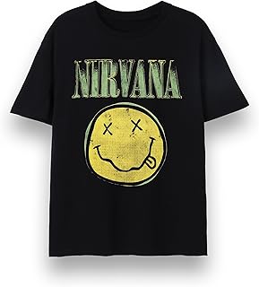 Nirvana Mens T-Shirt | Adults Short Sleeve Graphic Tee in Bl