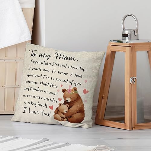 Miniatura 6 de Funda de almohada decorativa para el día de la madre, Navidad, cumpleaños para mamá, mujeres, damas, regalos de hija, hijo, 18 x 18 pulgadas, para