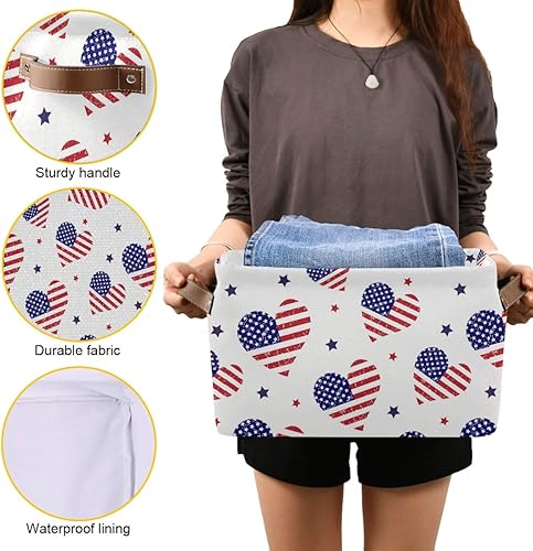 Miniatura 84 de senya Cesta de almacenamiento de Pascua con asas, huevos de Pascua, tela de conejo, contenedores de almacenamiento plegables para almacenamiento, 15