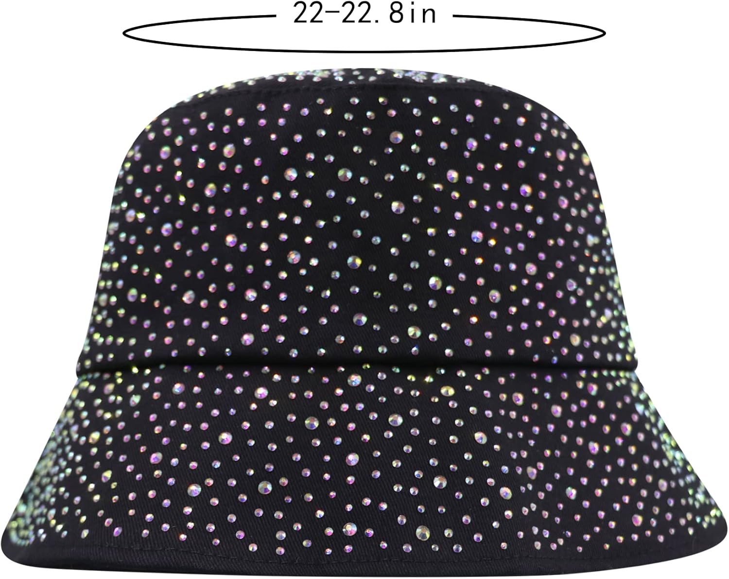 BOLLEY JOSS Women Bling Bucket Hat Sparkly Rhinestone Bucket Sun Hat Shiny Crystal Hat Cap Summer Travel Hats for Girls Women - Image 4