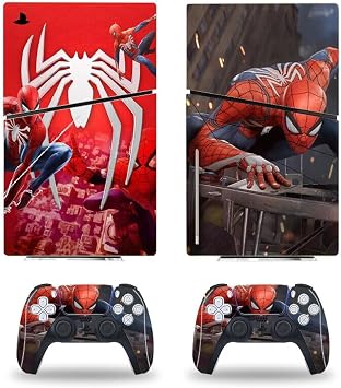 Konsol  kartmas  Cilt  r mcek Vinil Sticker PS5 Slim Disk Konsolu Denetleyicileri Wrap Skins Hero ile Uyumlu