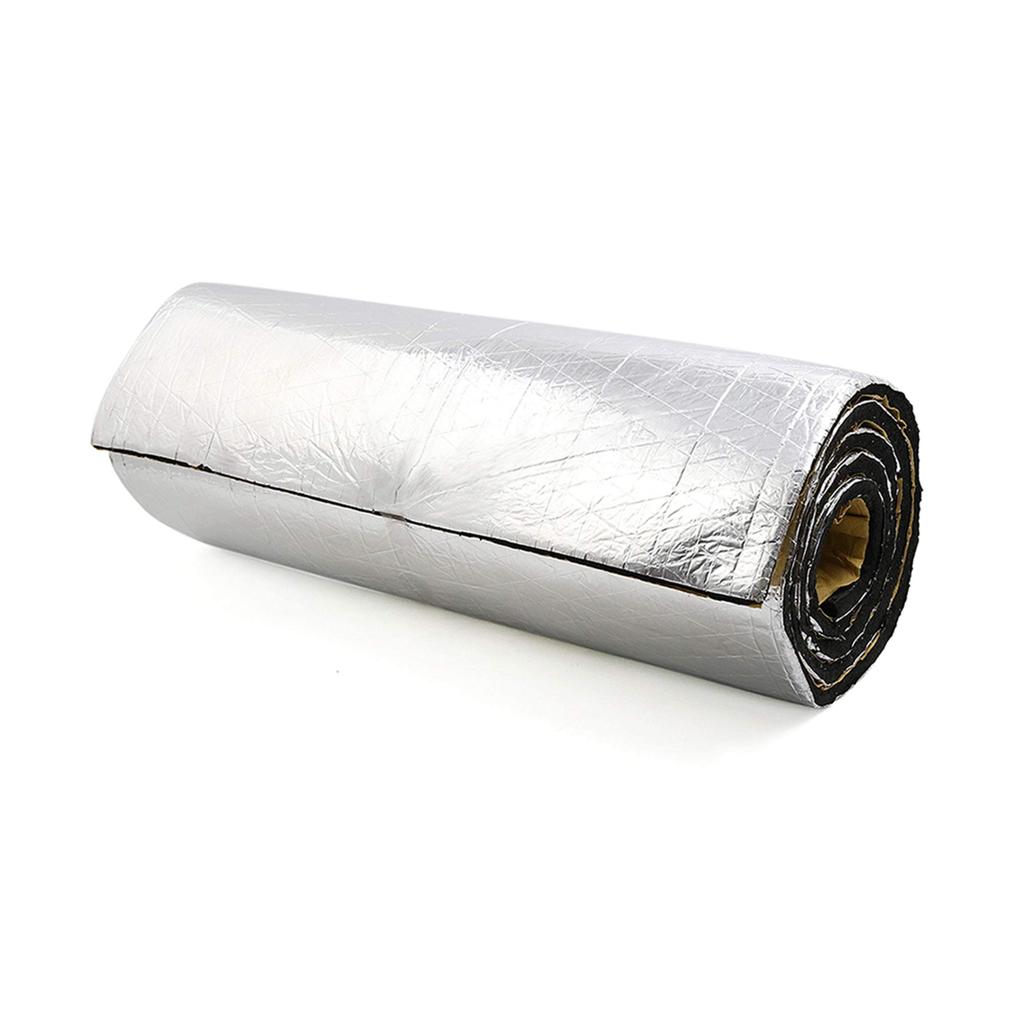 sourcing map 200cm x 50cm Vehículo Insonorizante Forro Aluminio Papel Adhesivo 10mm de Espesor Espuma Aislante de Calor Aislamiento Térmico Acústico Amortiguación de Sonido 1㎡