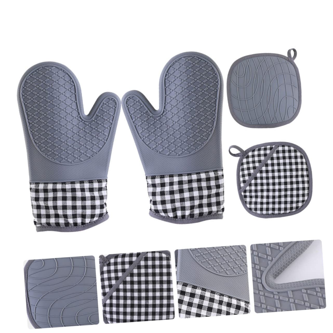 Manique de Four Isolée en Silicone, Lot de 1 Set de Set, Épaisse