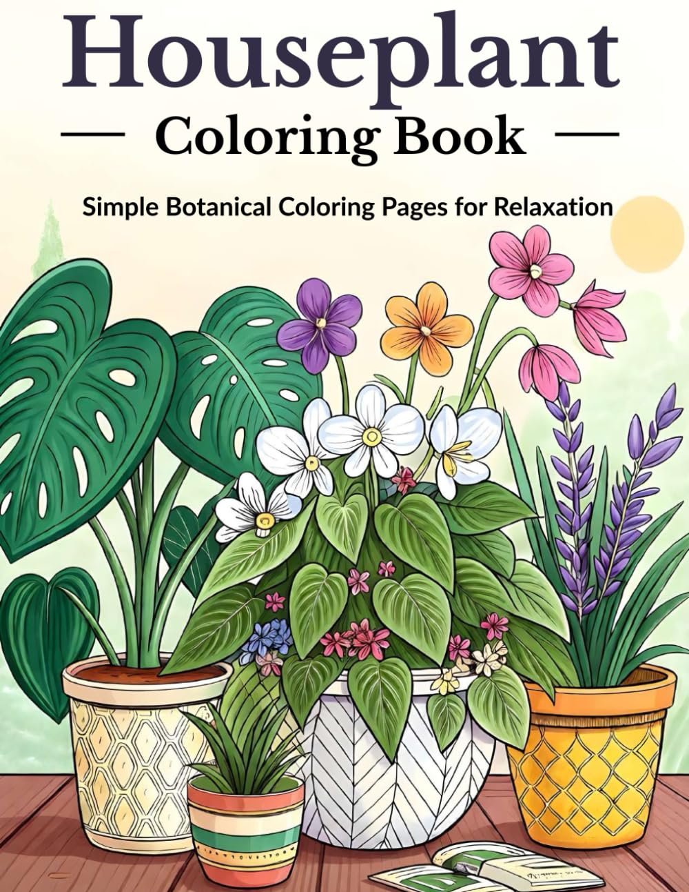 Houseplant Coloring Book: Calm and Simple Houseplant Coloring Pages for Plant Lovers.