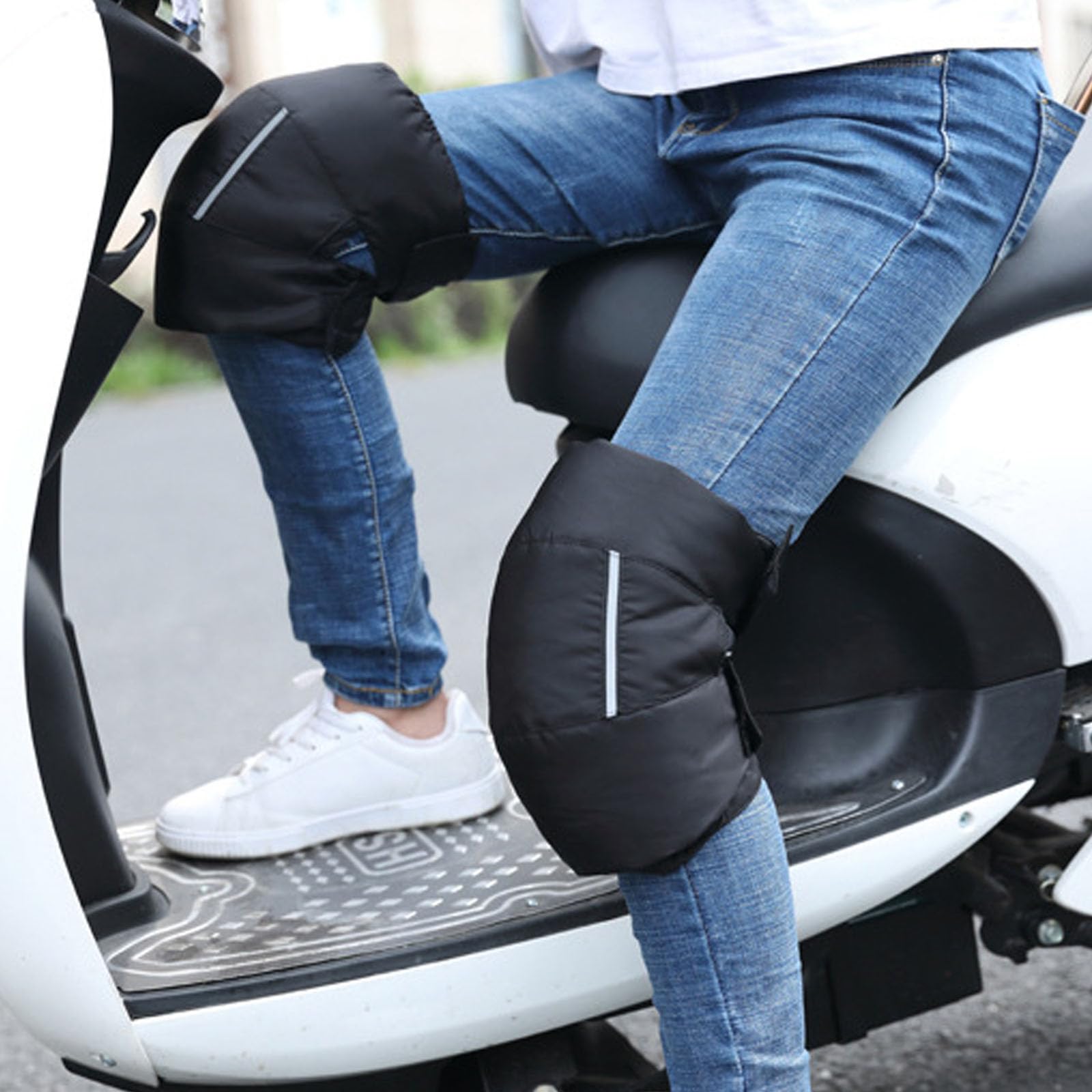 Ginocchiere per moto, Cinghie adesive Strisce riflettenti Ginocchiera leggera Supporto for ginocchio da neve